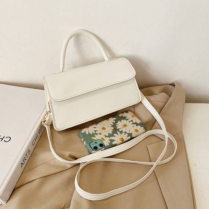 

Solid Satchel Bag, White