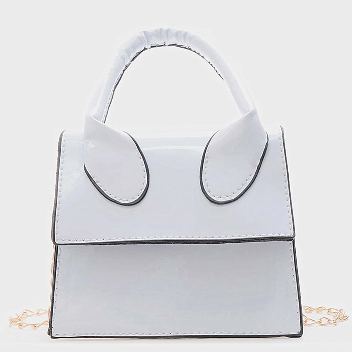 

Solid Mini Satchel Bag, White