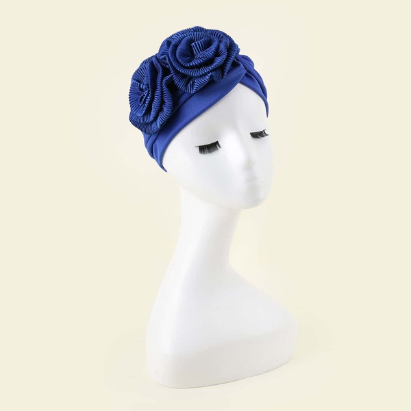 

Pleated Flower Decor Hat, Royal blue