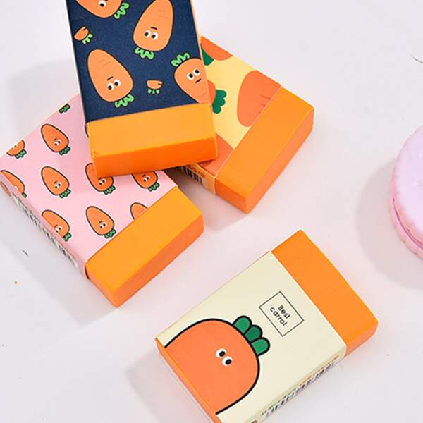 

1pc Random Cartoon Carrot Eraser, Orange