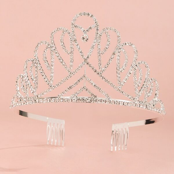 

Rhinestone Crown Design Headband, Silver