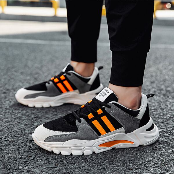 

Men Color Block Sneakers, Orange