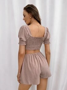 SHEIN VCAY Áo nữ Cắt ra Chấm bi Gợi cảm - Nhiều màu - Xem 2