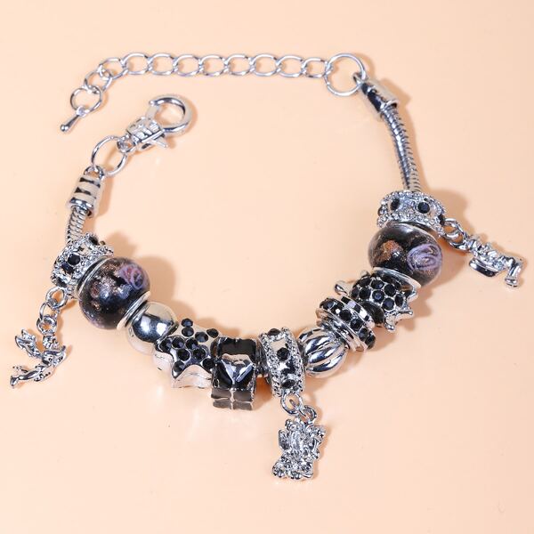 

Rhinestone Decor Bracelet, Silver