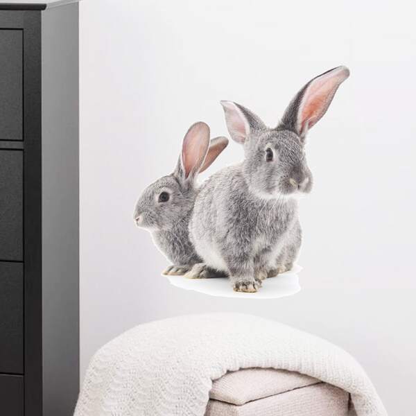 

Rabbit Print Wall Sticker, Multicolor