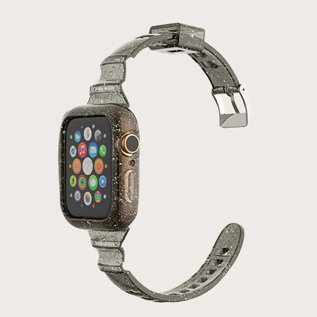 

Glitter Silicone Apple Watch Band, Black