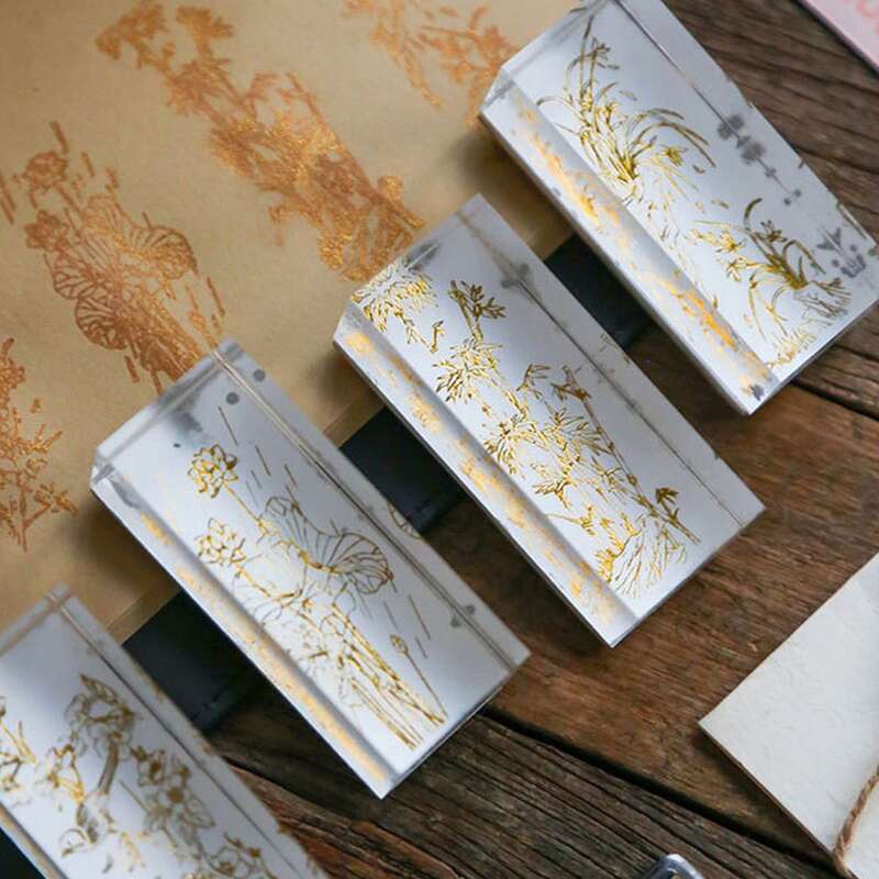

1pc Hot Stamping Pattern Random Stamp, Multicolor