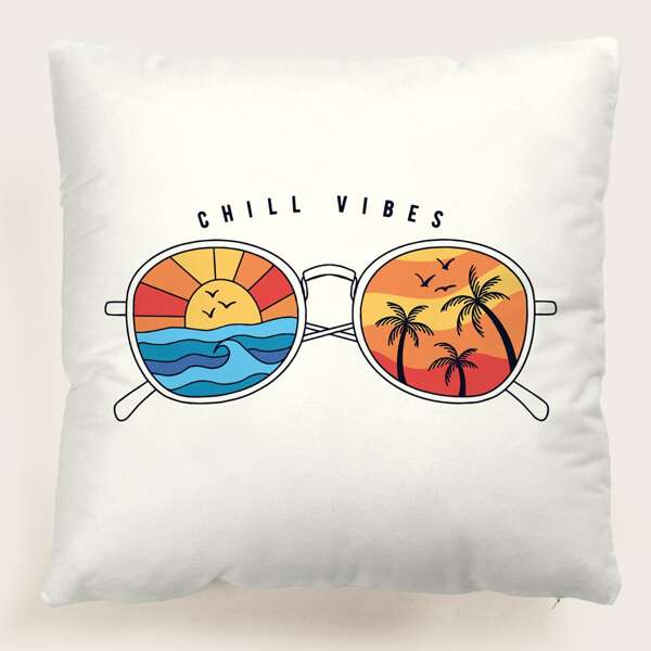 

Glasses Print Cushion Cover Without Filler, Multicolor