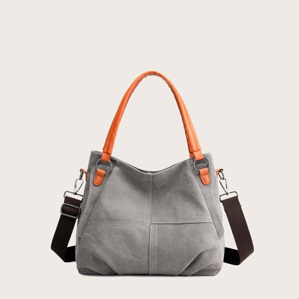 

Canvas Hobo Bag, Grey