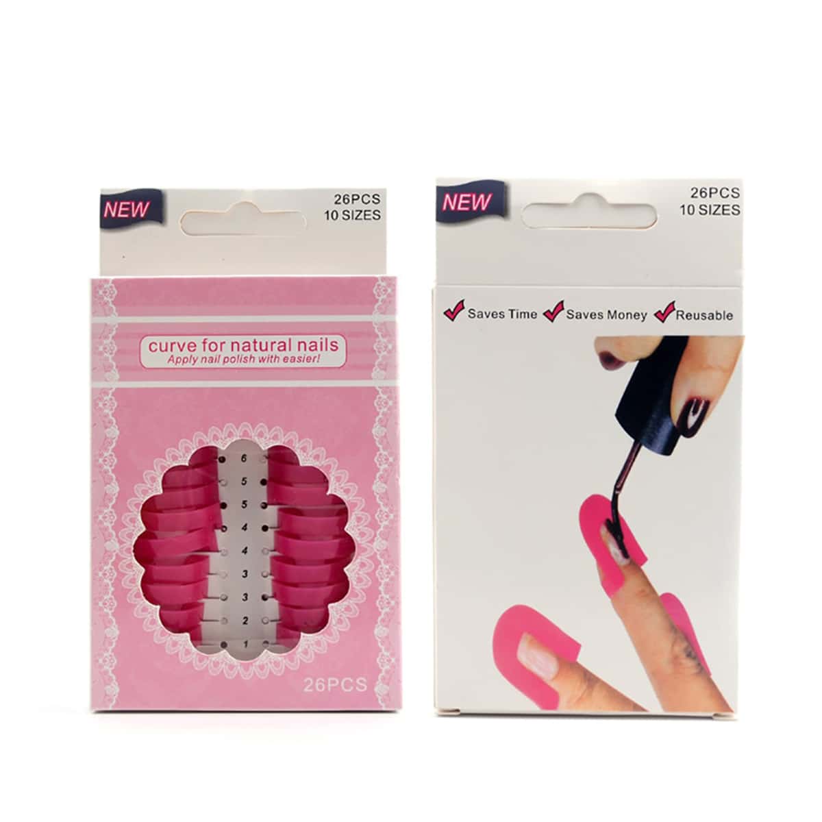 

26pcs Nail Art Anti-overflow Tool, Hot pink