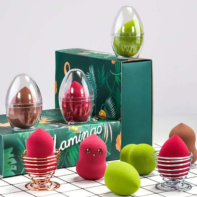 

3pcs Makeup Sponge With Holder, Multicolor