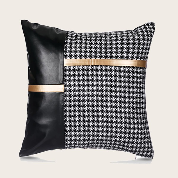 

Houndstooth Pattern Cushion Cover Without Filler, Multicolor