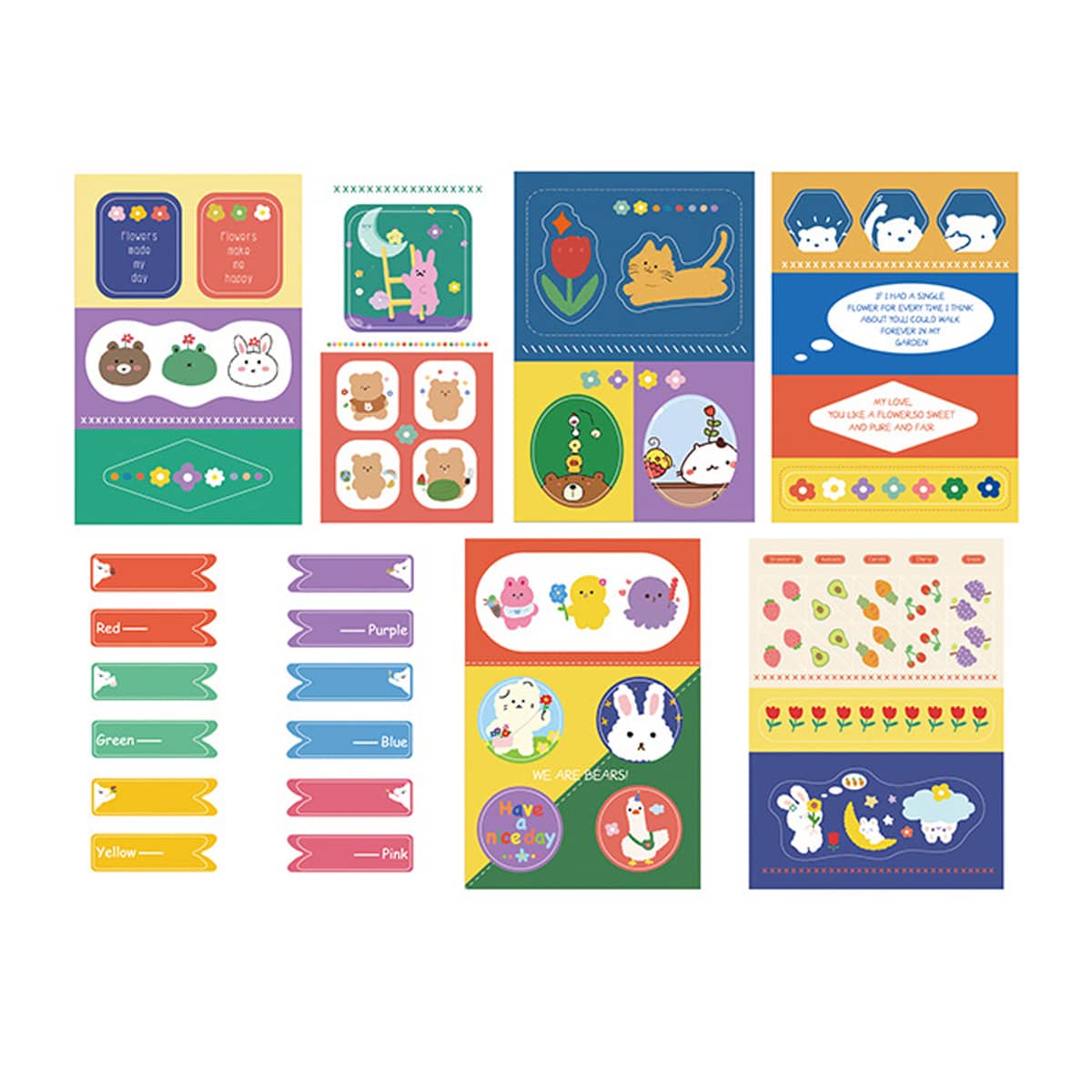 

8sheets Cartoon Pattern Sticker, Multicolor