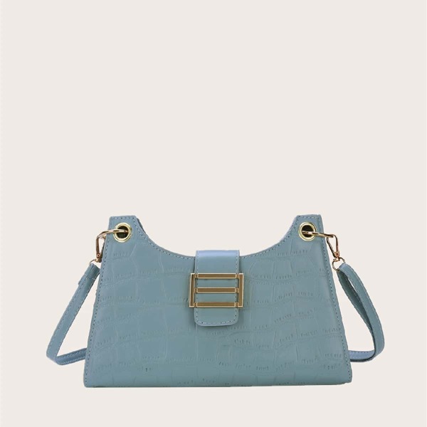 

Croc Embossed Crossbody Bag, Blue