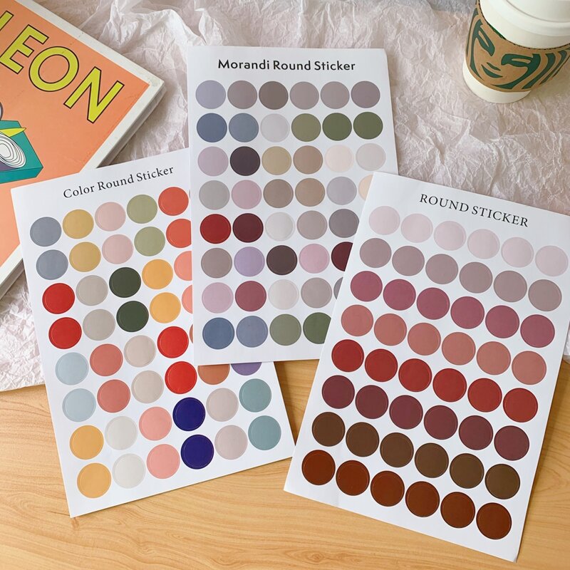 

1sheet Random Round Sticker, Multicolor