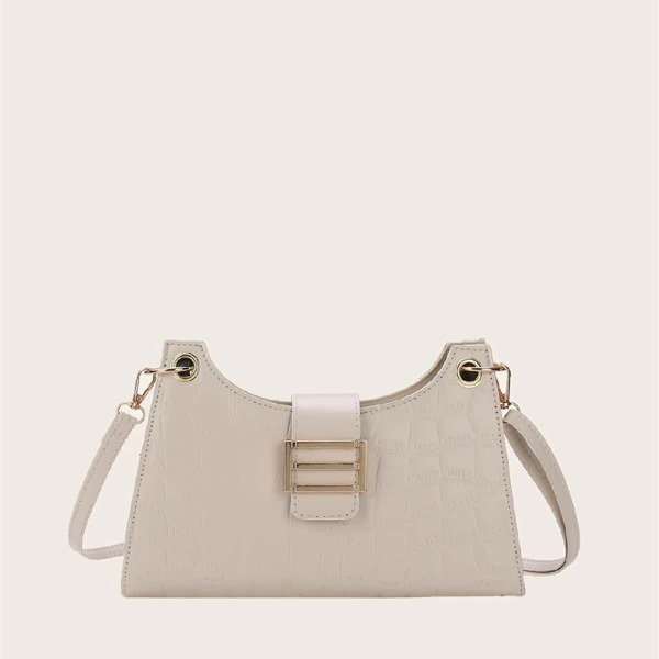

Croc Embossed Crossbody Bag, Beige