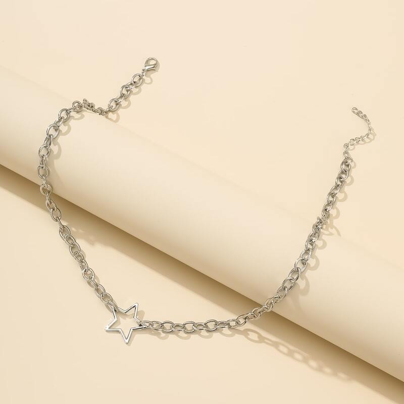 

Star Chain Necklace, Silver