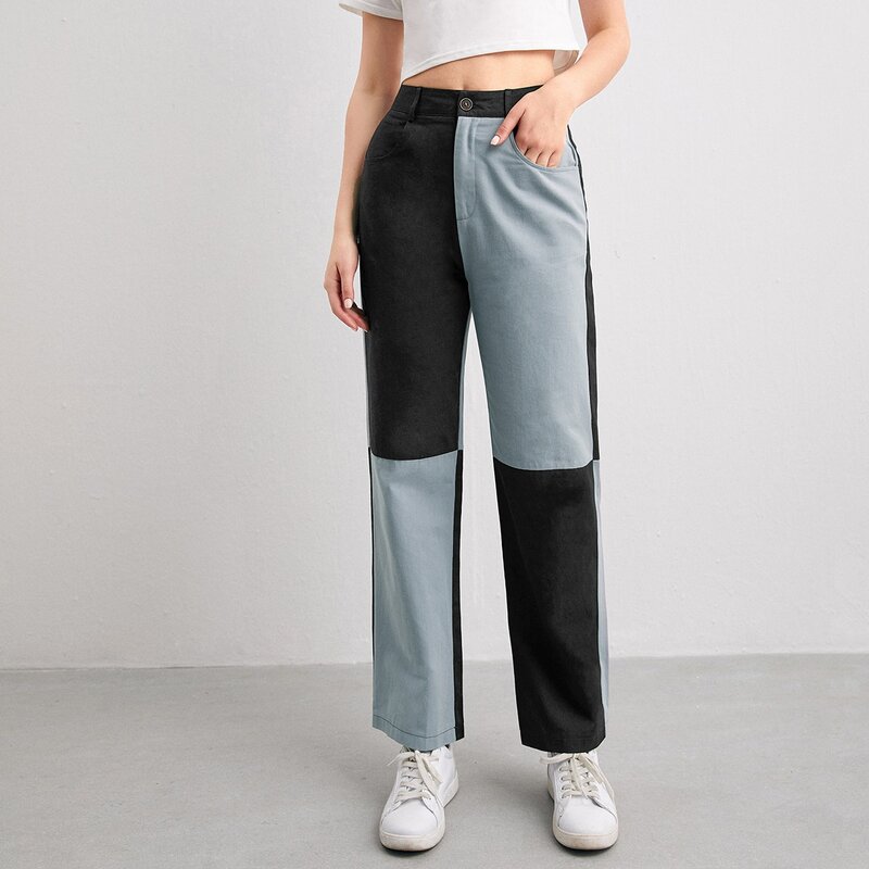 

Colorblock Straight Leg Pants, Multicolor