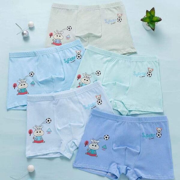 

Toddler Boys 5pcs Cartoon And Letter Graphic Underwear, Multicolor