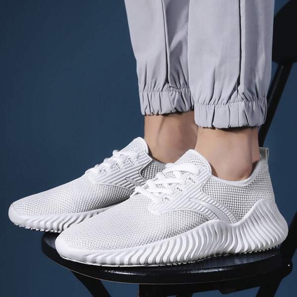 

Men Lace-up Front Sneakers, Light grey