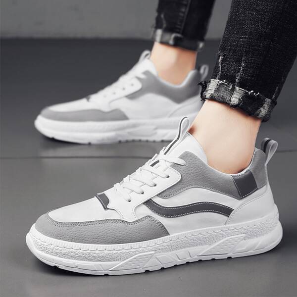 

Men Color Block Lace-up Front Sneakers, Multicolor