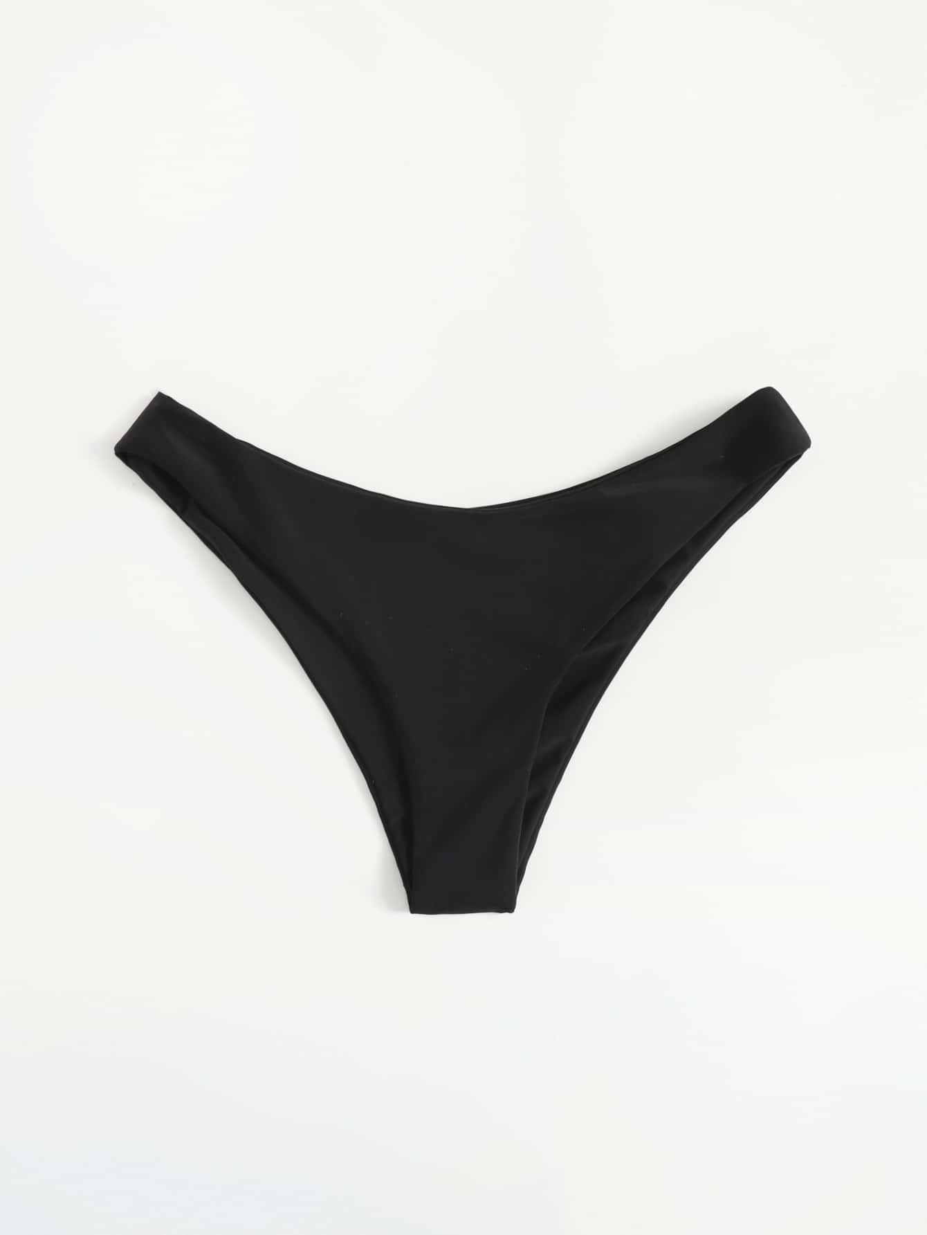 High Cut Bikini Panty - Black - View 1