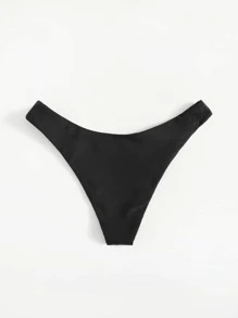 High Cut Bikini Panty - Black - View 2