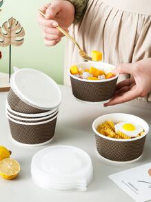 6入組紙碗附蓋 - 彩色 - 查看 6