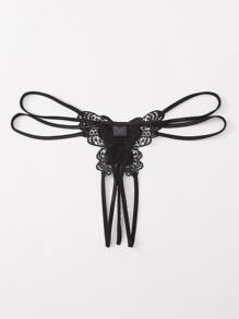 Classic Sexy 性感鏤空純色大碼性感內衣 - 黑色 - 查看 2