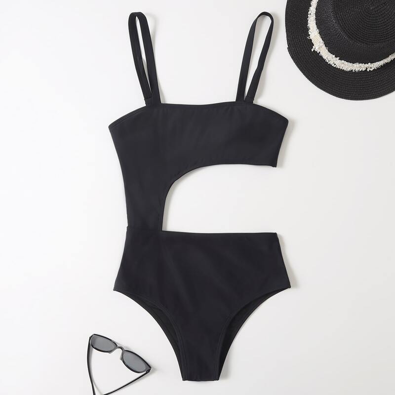 

Cut-out Cami One Piece Swimsuit, Black