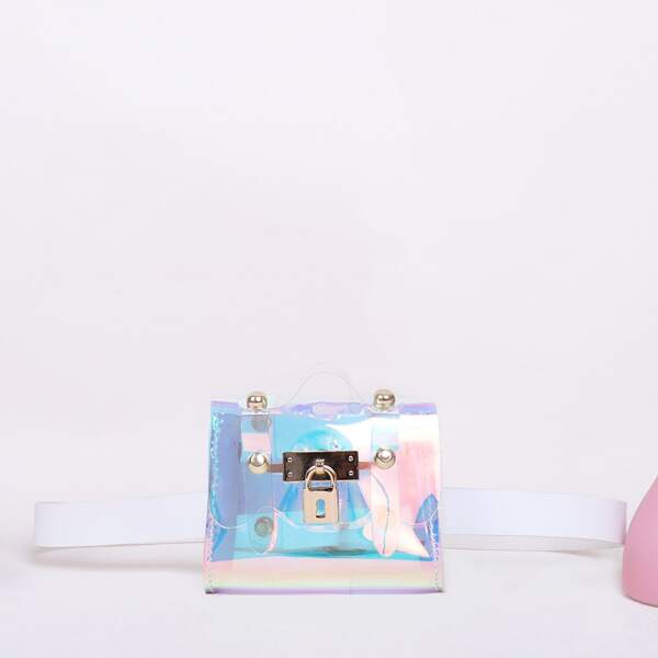 

Kids Holographic Belt Bag, White