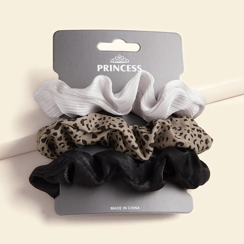 

3pcs Simple Elastic Scrunchie, Multicolor