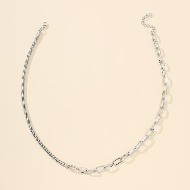

1pc Chain Necklace, Silver