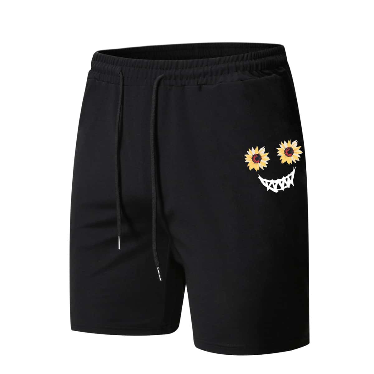 

Guys Sunflower Graphic Drawstring Shorts 7'', Black