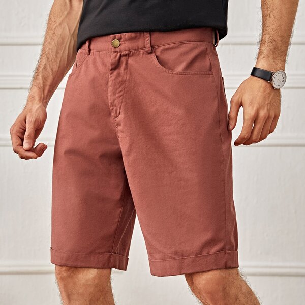

Men Rolled Hem Shorts, Redwood