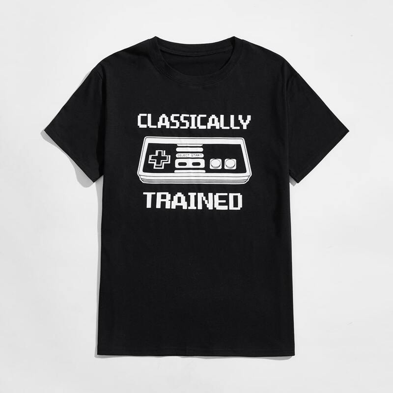

Guys Letter Gamepad Graphic Tee, Black