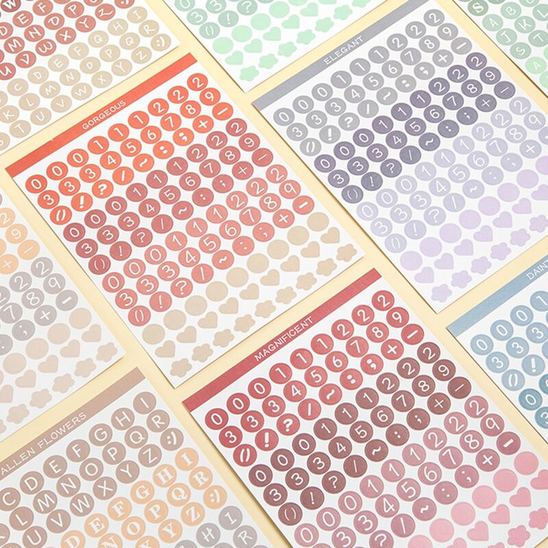 

2sheets Number & Alphabet Pattern Random Sticker, Multicolor