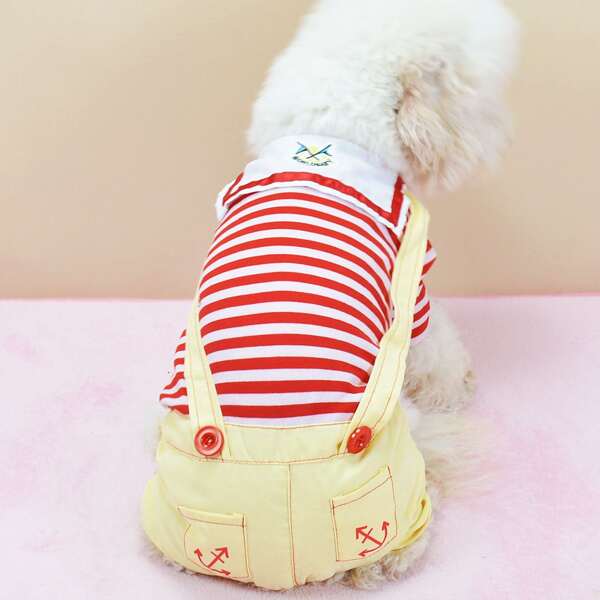 

Striped Pattern Pet Jumpsuit, Multicolor