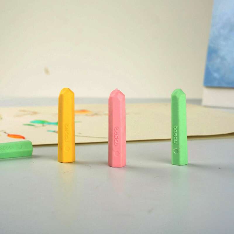 

3pcs Crayon Shaped Eraser, Multicolor