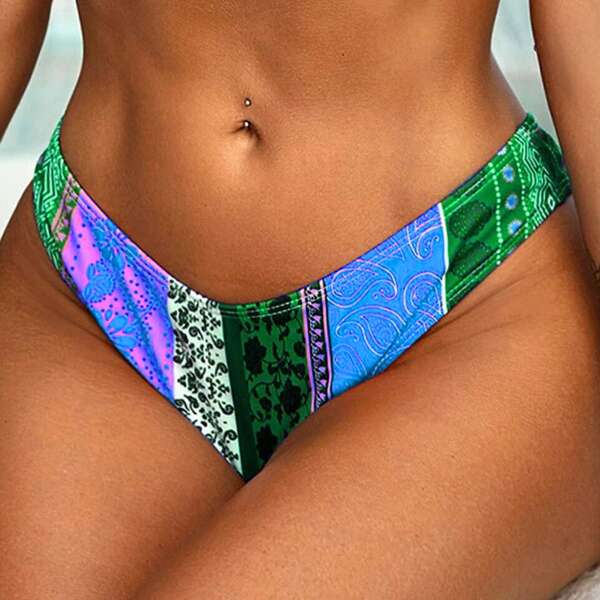 

Paisley & Floral Print Bikini Panty, Multicolor