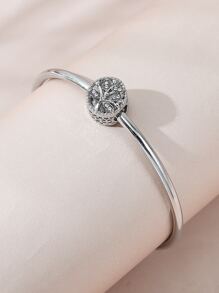 Rhinestone Tree Decor Bracelet - Silver - View 2