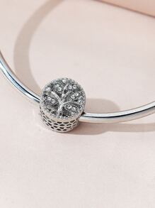 Rhinestone Tree Decor Bracelet - Silver - View 3