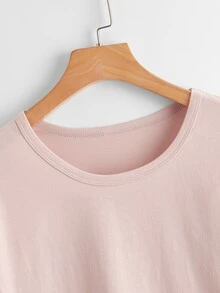 SHEIN LUNE ECG & Wine Print Tee - Baby Pink - View 3
