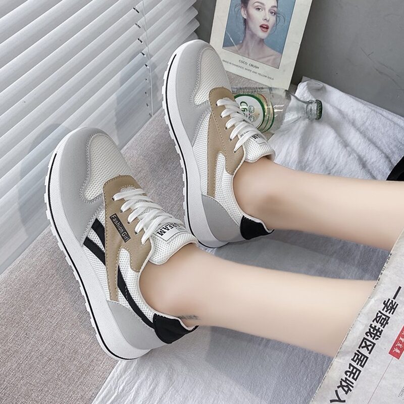 

Colorblock Lace-up Mesh Sneakers, Multicolor