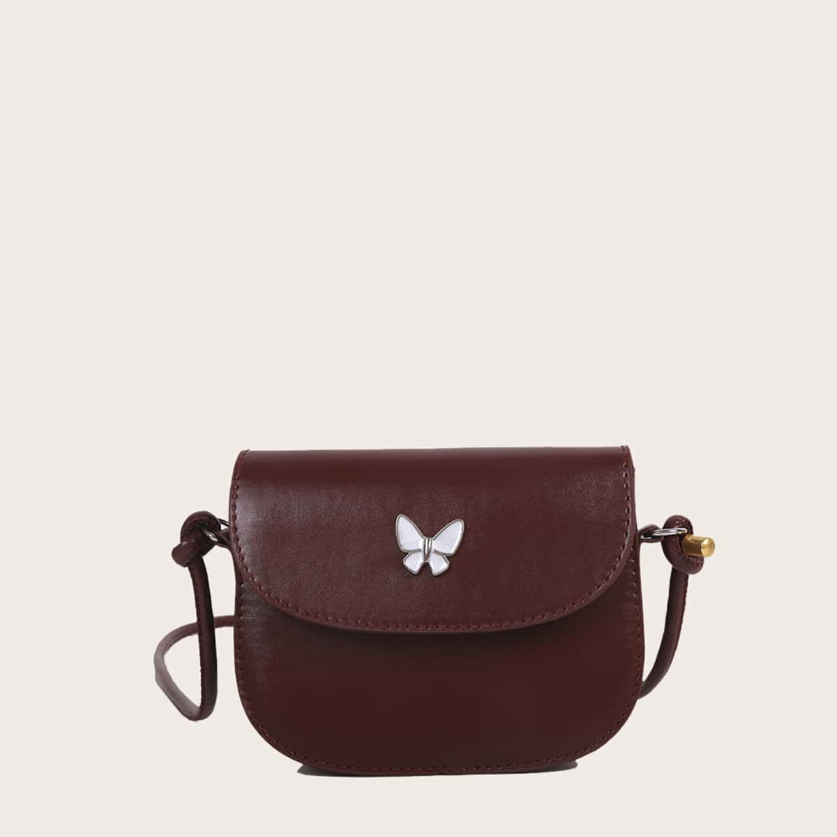 

Butterfly Flap Saddle Bag, Coffee brown