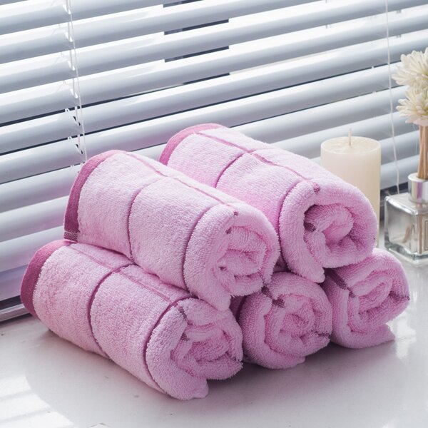 

1pc Plaid Pattern Face Towel, Pink