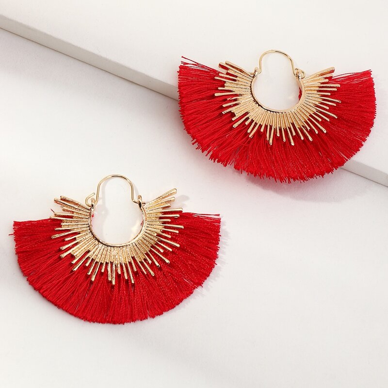 

Tassel Decor Earrings, Red