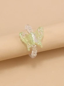 Butterfly Decor Beaded Ring - Green - View 2