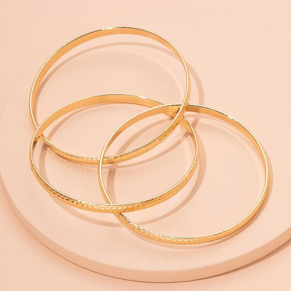 

Textured Metal Layered Bangle, Gold