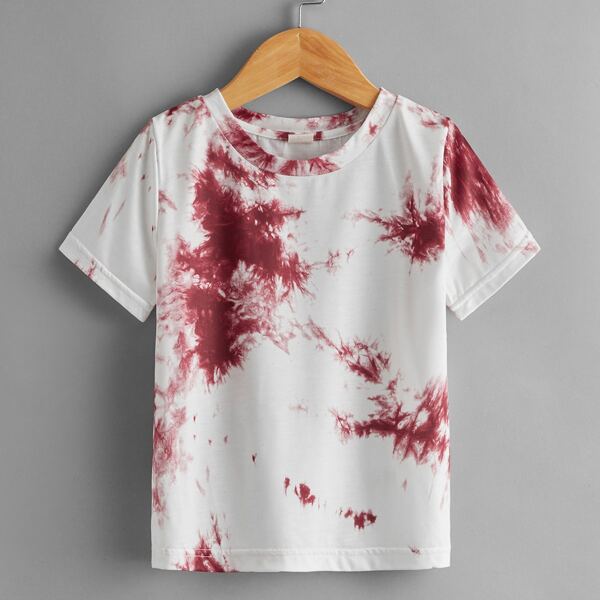 

Toddler Boys Tie Dye Tee, Red and white